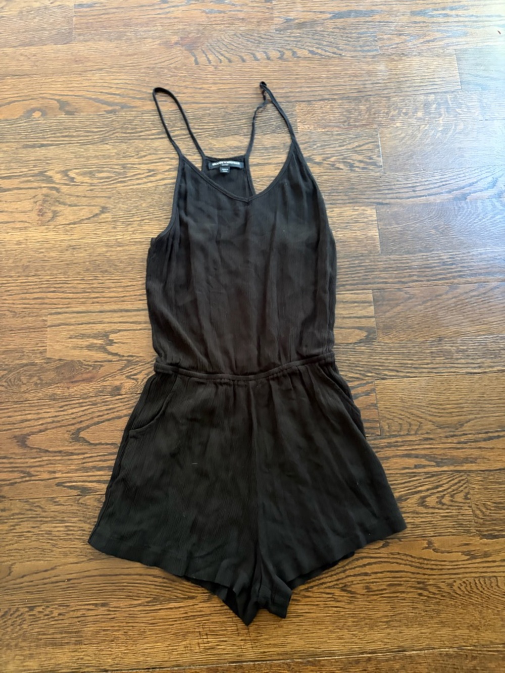 Brandy Melville Black Sleeveless V-Neck Tank Romper